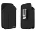 Agoz black canvas Stripe Reader case showing front pocket and rear metal belt clip
