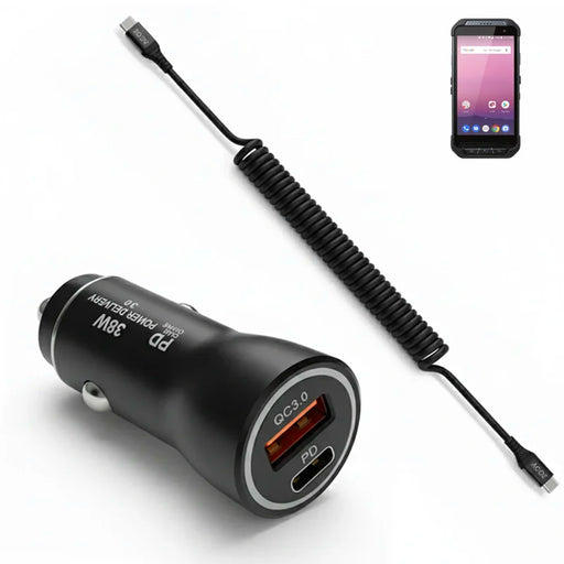 38W Fast Car Charger and USB-C Coiled Cable for Delfi PM85 / PM86