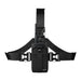 Chest harness pouch for DEWALT two-way radio with front-facing radio holder and adjustable black straps