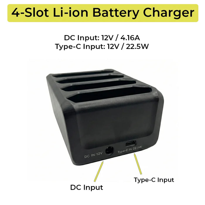 4-Slot Zebra TC72 Scanner Battery Charger Cradle