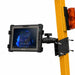 AgozTech forklift mount holder with Getac rugged tablet secured to forklift post for warehouse mobility