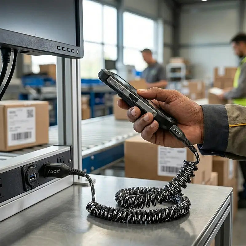 Passform und Funktion für gewickeltes USB-C-Kabel für Honeywell-Handhelds