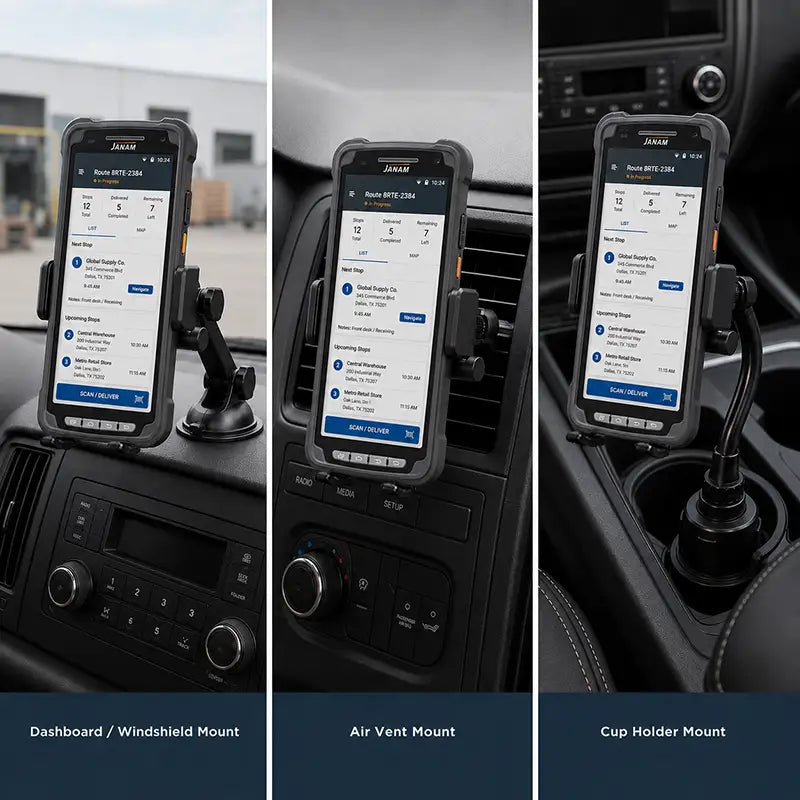 Passform und Funktion für Janam Fahrzeughalterung