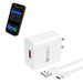 Lightspeed Tableside Handheld Wall Charger with USB-A to C Cable