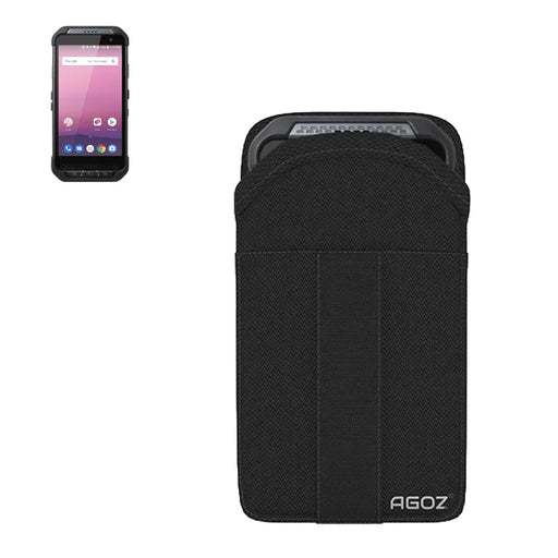 Point Mobile barcode scanner in AgozTech rugged holster with belt clip and loop