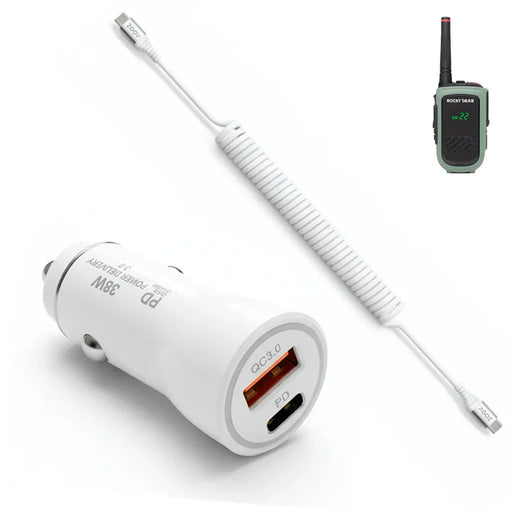 38W Fast Car Charger & USB-C Coiled Cable for Rocky Talkie Radios