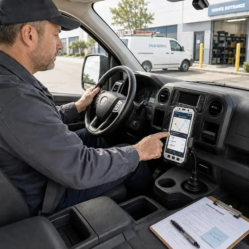 Fügen Sie Panasonic-Handgerätezugang zu gemeinsam genutzten Flottenfahrzeugen hinzu
