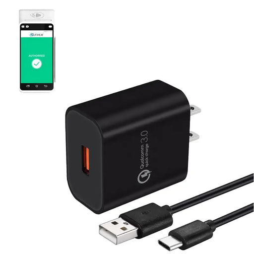 USB-A Charger Adapter with USB-C Cable for PAX A920 Pro POS