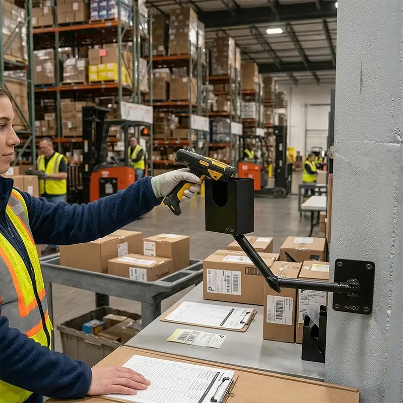 Bauen Sie Unitech-Scanstationen für industrielle Arbeitsbereiche.