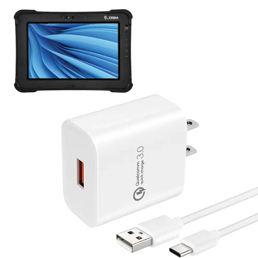 Wall Charger with USB-A to USB-C for Zebra Rugged Tablet