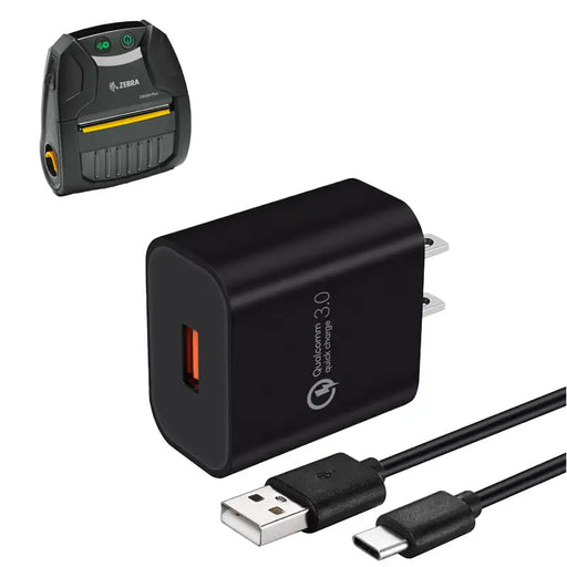Zebra ZQ320/Plus Printer Charging Cable and Wall Adapter