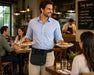 Waitress wears Apron For Ziosk Handheld in restaurant