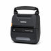 Brother mobile printer with AgozTech printer hand strap installed, shown from an angled front view on a white background.