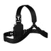 Rear angled view of Chest Harness Holster for Urovo Barcode Scanner showing back strap support and adjustable buckles