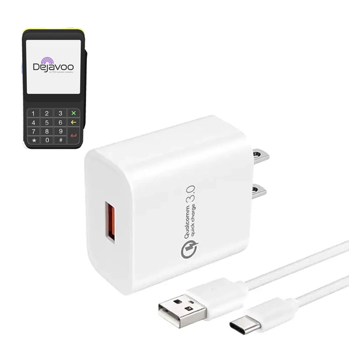 Wall Charger & USB-C Cable for Dejavoo P17 POS Terminal