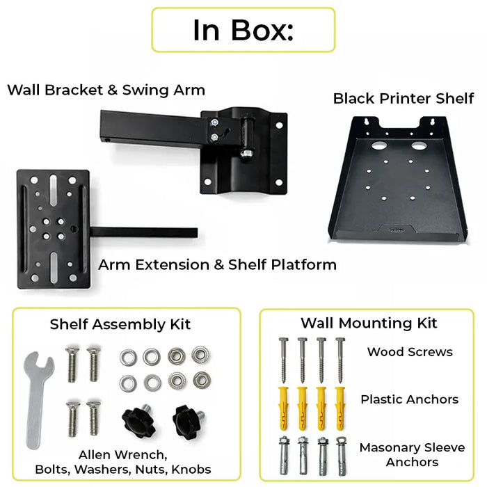 Industrial Printer Wall Mount Shelf for Warehouses