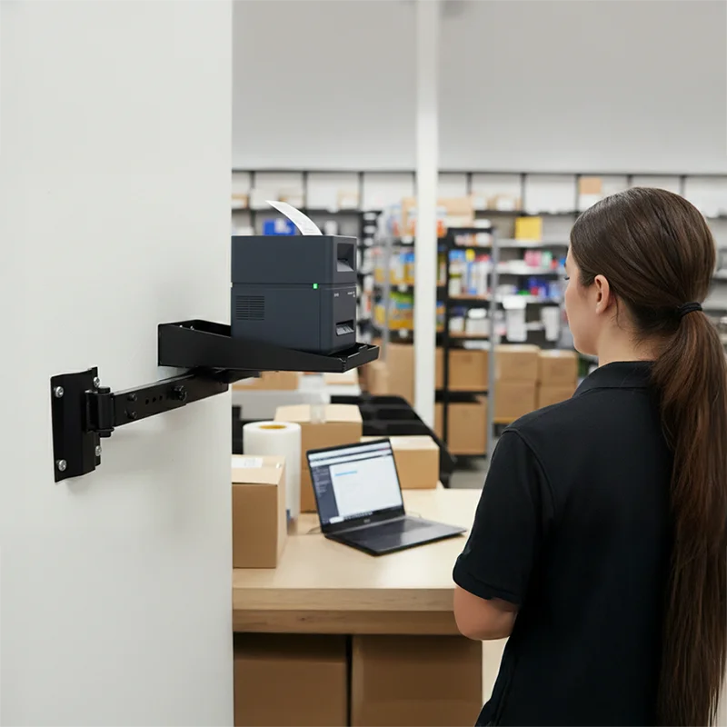 Industrial Wall Mounted Stainless Steel Printer Shelf for Warehouses