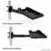 Agoz pole-mounted shelf for a Brother label printer shown in front-facing and side-facing installation configurations.