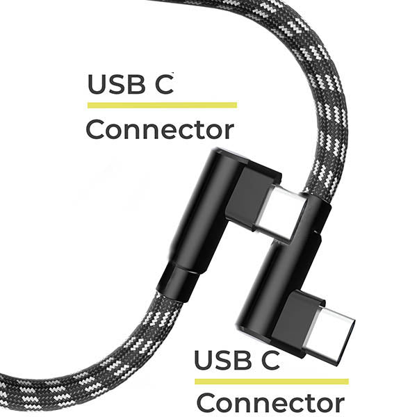 90 Degree 6-inch USB-C to USB-C Charger Cable for CAT